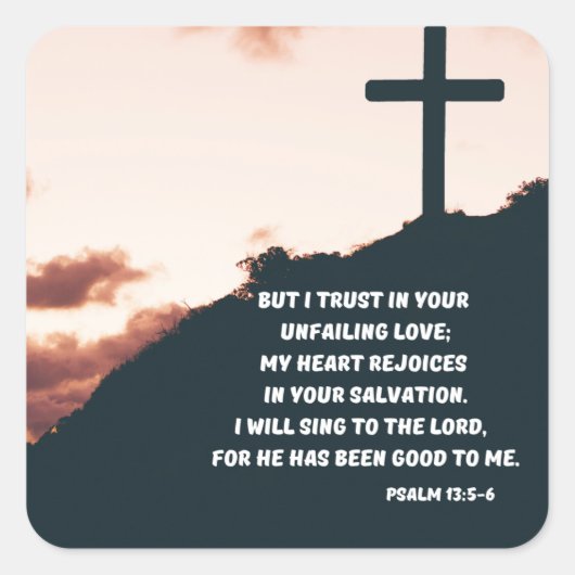 "Ich werde von Gottes unermüdlicher Liebe singen"  Quadratischer Aufkleber (Vorderseite)