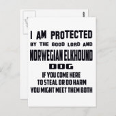 Ich werde von guten Lord und vom Norweger Elkhound Postkarte (Vorne/Hinten)