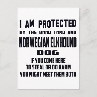 Ich werde von guten Lord und vom Norweger Elkhound Postkarte