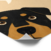Ich werde warten Lustiger Hund Minimalistisch Poster (Ecke)
