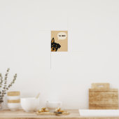 Ich werde warten Lustiger Hund Minimalistisch Poster (Küche)