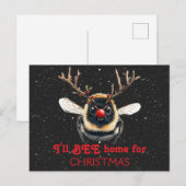 Ich werde Weihnachten bei dir sein Biene Postkarte (Vorne/Hinten)