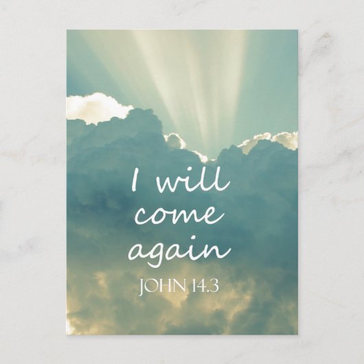 Ich werde wieder Bibelverse kommen Postkarte (Vorderseite)