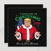 Ich werde zu Weihnachten 2024 Zuhause sein Einladung (Vorne/Hinten)