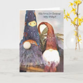 Ich werde zu Weihnachten Gnome sein! Gute Ferien! Karte (Gelbe Blume)