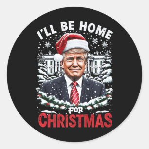 Ich werde zu Weihnachten nach Hause kommen Patriot Runder Aufkleber