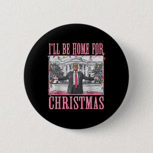 Ich werde zu Weihnachten nach Hause kommen Santa L Button