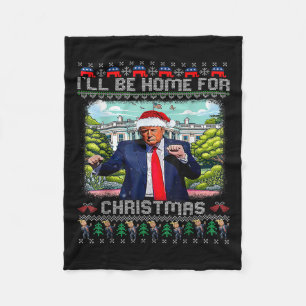 Ich werde zu Weihnachten nach Hause kommen Santa L Fleecedecke