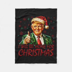 Ich werde zu Weihnachten nach Hause kommen Santa L Fleecedecke