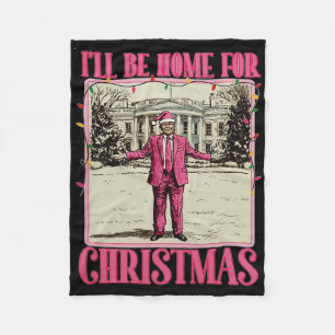 Ich werde zu Weihnachten nach Hause kommen Santa L Fleecedecke