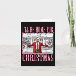 Ich werde zu Weihnachten nach Hause kommen Santa L Karte