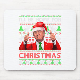 Ich werde zu Weihnachten nach Hause kommen Santa T Mousepad