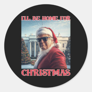 Ich werde zu Weihnachten nach Hause kommen Trump S Runder Aufkleber