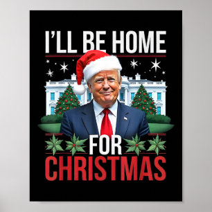 Ich werde zu Weihnachten zu Hause sein Lustiger Tr Poster