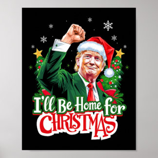 Ich werde zu Weihnachten zu Hause sein Lustiger Tr Poster