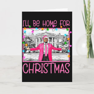 Ich werde zu Weihnachten zu Hause sein Santa Lusti Karte
