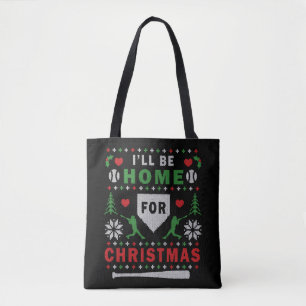Ich werde zu Weihnachten Zuhause sein Baseball zu Tasche