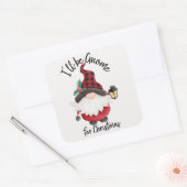 Ich werde zu Weihnachts-Spaß-Urlaub kommen Quadratischer Aufkleber (Umschlag)