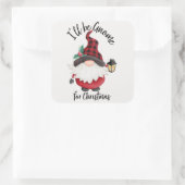 Ich werde zu Weihnachts-Spaß-Urlaub kommen Quadratischer Aufkleber (Tasche)