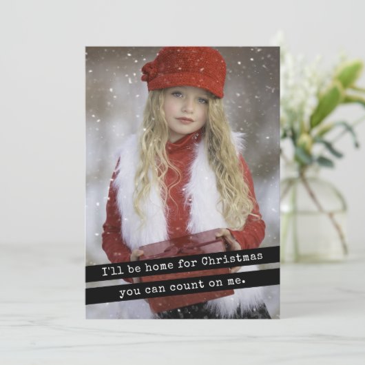 Ich werde Zuhause für Weihnachten einfache Schreib (Stehend Vorderseite)