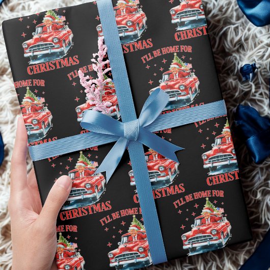 Ich werde Zuhause für Weihnachten Funny Trump Geschenkpapier