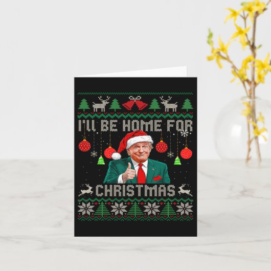 Ich werde Zuhause für Weihnachten hässliche Sweate Karte (Gelbe Blume)