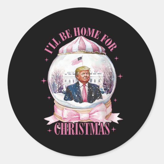 Ich werde Zuhause für Weihnachten lustige Trump Co Runder Aufkleber (Vorderseite)