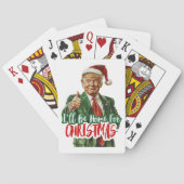 Ich werde Zuhause für Weihnachten lustiges Trump-G Spielkarten (Rückseite)