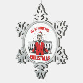Ich werde Zuhause für Weihnachten Trump Won Inagur Schneeflocken Zinn-Ornament (Rechts)
