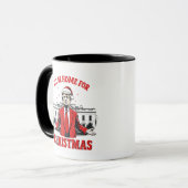 Ich werde Zuhause für Weihnachten Trump Won Inagur Tasse (Vorderseite Links)
