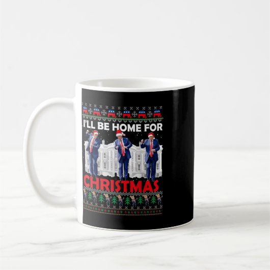 Ich werde Zuhause für Weihnachten Weihnachten Weih Kaffeetasse (Links)