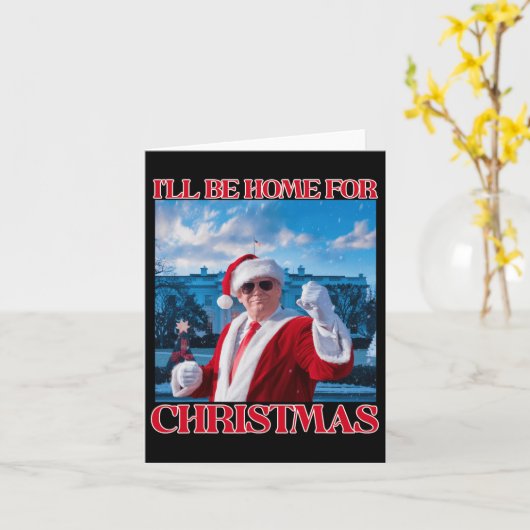 Ich werde Zuhause für Weihnachten Weihnachten Weih Karte (Gelbe Blume)