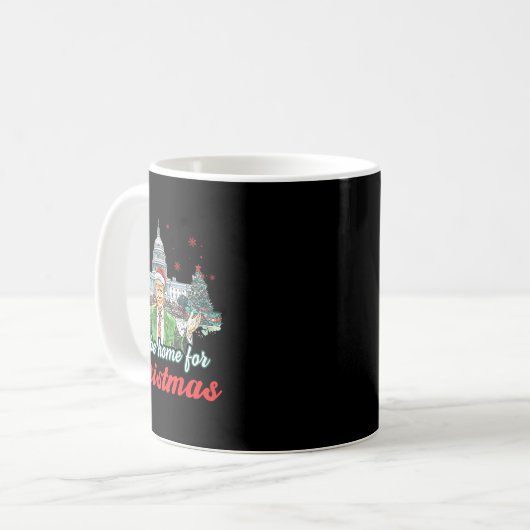 Ich werde Zuhause für Weihnachts-Weihnachtsmann Tr Kaffeetasse (Vorderseite Links)