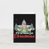 Ich werde Zuhause für Weihnachts-Weihnachtsmann Tr Karte (Vorderseite)