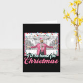 Ich werde Zuhause für Weihnachts-Weihnachtsmann Tr Karte (Gelbe Blume)