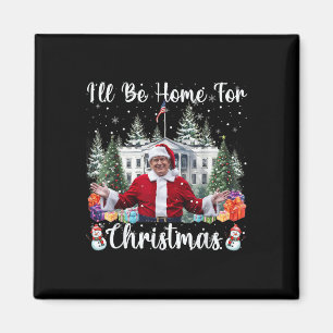Ich werde Zuhause für Weihnachts-Weihnachtsmann Tr Magnet