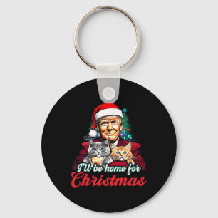 Ich werde Zuhause für Weihnachts-Weihnachtsmann Tr Schlüsselanhänger