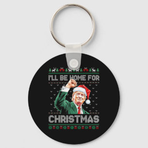 Ich werde Zuhause für Weihnachts-Weihnachtsmann Tr Schlüsselanhänger
