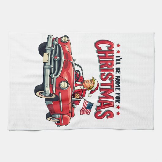 Ich werde Zuhause zu Weihnachten Trump gewinnen Wa Geschirrtuch (Horizontal)