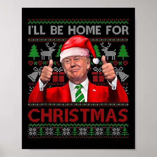 Ich werde Zuhause zu Weihnachten Weihnachten Weihn Poster (Vorne)