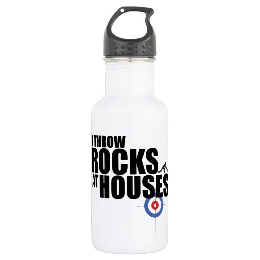 Ich werfe Felsen am Hauswinden Trinkflasche (Vorderseite)