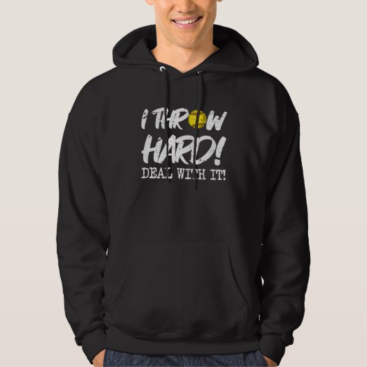Ich werfe hart, damit werde ich fertig Mädchen Fas Hoodie (Vorderseite)