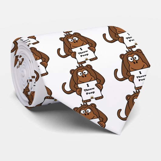 Ich werfe kacke Affen Krawatte (Gerollt)