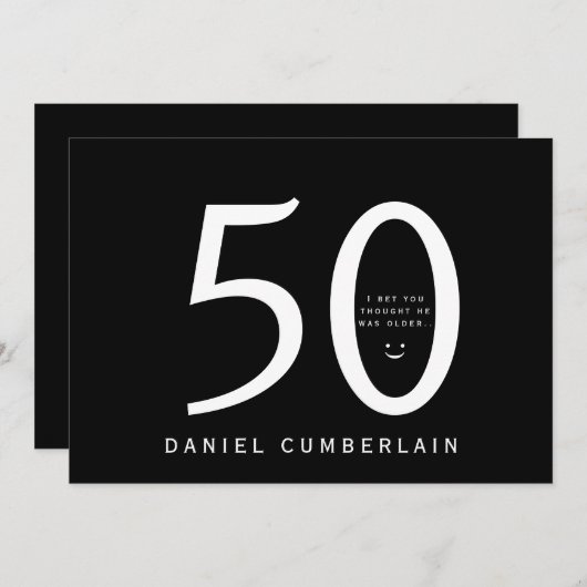 Ich wette, du hältst ihn für älter witzig Geburtst Einladung (Vorne/Hinten)
