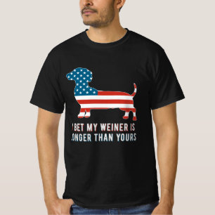 Ich wette, mein Weiner ist länger als Ihr USA-Patr T-Shirt