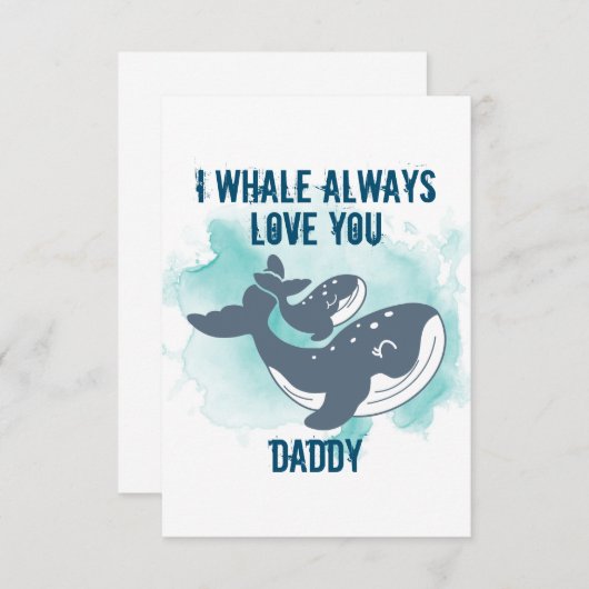 Ich whale immer Liebe Sie anpassbar Dankeskarte (Vorne/Hinten)