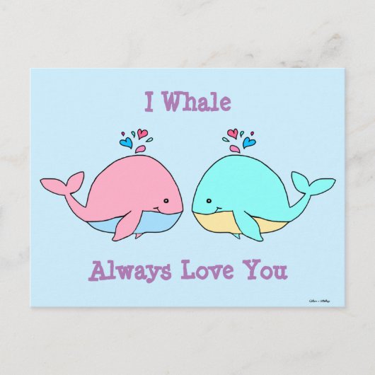 Ich whale immer Liebe Sie Kawaii Postkarte (Vorderseite)