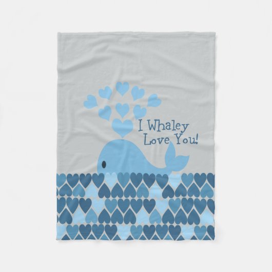 Ich Whaley Liebe Sie! Blau Fleecedecke (Vorderseite)
