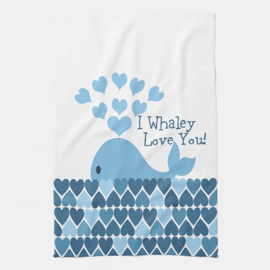 Ich Whaley Liebe Sie! Blau Küchentuch (Vertikal)