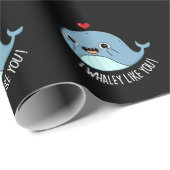 Ich whaley like you Funny Whale Pun Dark BG Geschenkpapier (Rolleneckpunkt)